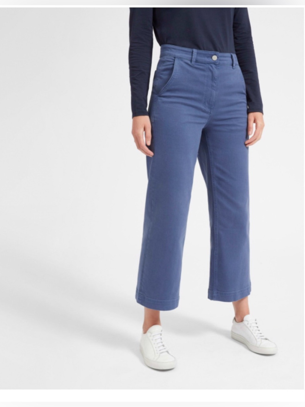 Everlane Cropped Wide-Leg Jeans - Slate Blue
